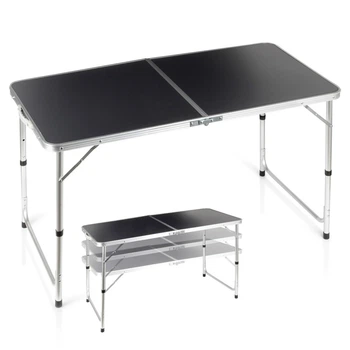 Стіл туристичний Vilde 489405 розкладний 3в1 120 x 60 x 54/62/70 см Графітовий (5900670121690)