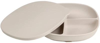 Talerz silikonowy B.box Latte z przykrywką 20.7x20.7x5.3 cm beżowy (9353965008422)