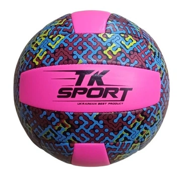 М`яч волейбольний TK Sport рожевий із малюнком (C 70352)