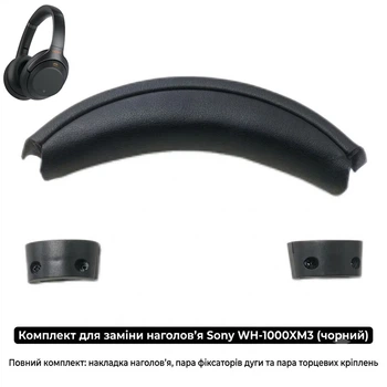 Накладка / Ремкомлект на оголовье наушников Sony WH-1000XM3 black черный