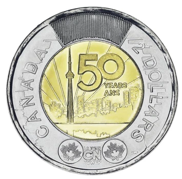 Монета Канада 2 долари 2026 Біметал UNC 50 років Канадській національній вежі