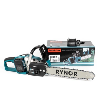 Аккумуляторная цепная пила Rynor VS355 PRO (21V, 5Ah) Бесщеточная пила с шиной 40 см + 2 АКБ для крупной древесины