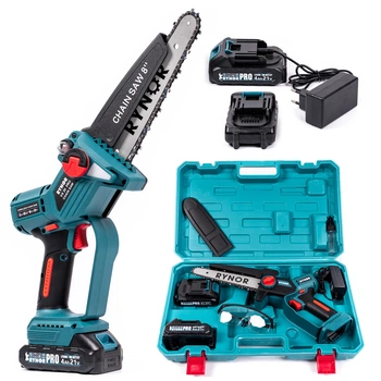 Аккумуляторная бесщеточная мини-пила Rynor VX 20 PRO (21V, 4 Ah) Садовая пила 20 см с автоматической смазкой