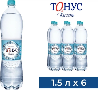 Упаковка минеральной негазированной воды «Тонус Кислород» 1,5 л × 6 бутылок столовая питьевая вода обогащенная кислородом [4820001020687]