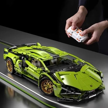 Машинка конструктор на пульте управления Lamborghini Sian FKP 37 масштаб 1:14 Ламба на 1094 деталей NO.56020