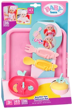 Zestaw naczyń dla lalki Baby Born Click & Play Urocze karmienie (839768) (4001167839768)