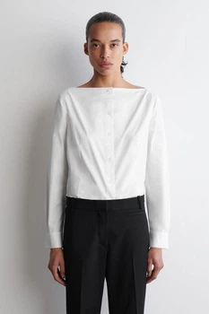 Сорочка жіноча COS boat-neck cotton shirt 1290659003 Eur 36 Білий