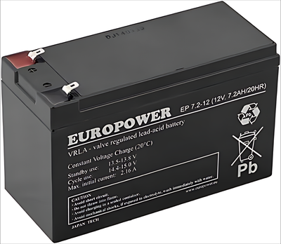 Аккумуляторная батарея EuroPower EP 12V 7.2Ah VRLA T2 (EP7.2-12T2)