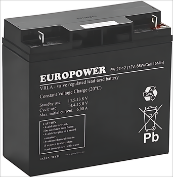 Акумуляторна батарея EuroPower AGM EV 12V 20Ah (EV 22-12)