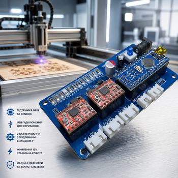 Плата управления GRBL Benbox 2 оси USB CNC контроллер 12 В для лазерного гравера, мини CNC, DIY, двойной выход Y