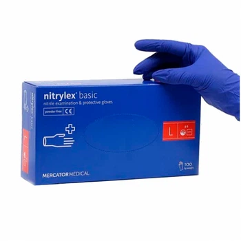 Рукавички нітрилові розмір S нестерильні неопудрені Nitrylex PF BASIC
