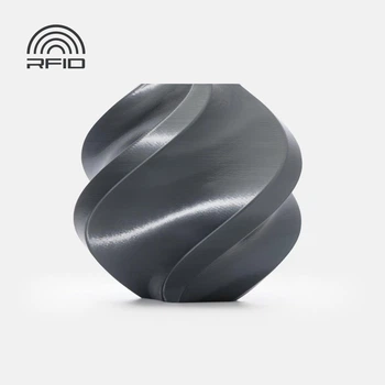 PLA-пластик Філамент Bambu Lab PLA Silk Plus (Silk+) Titan Gray (13108) шовковий титаново-сірий для 3D-принтера - 1Кг, 1.75mm з Котушкою / Filament With Spool / з RFID чіпом Міткою (NFC)