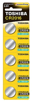 Батарейка Toshiba CR2016 BP літієві 5 шт.