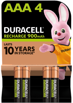 Акумулятори Duracell Rechargeable AAА 900 mAh, 4 шт. (6486619)