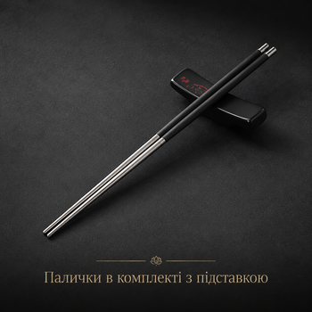 Комплект Многоразовые Китайские Корейские Японские Палочки Для еды из нержавеющей стали + Подставка