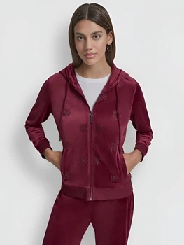 Толстовка на молнии с капюшоном женская Donna Karan NY (DKNY) 749732765 S Бордовая (1160326900)