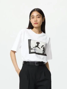 Футболка хлопковая женская Uniqlo 888490223 L Белая (1160333567)