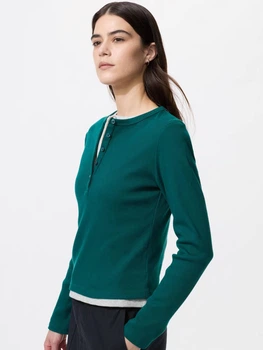 Лонгслив длинный женский Uniqlo 652251550 M Зеленый (1160153910)