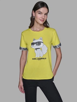 Футболка бавовняна жіноча Karl Lagerfeld 407969317 XL Жовта (1160453563)