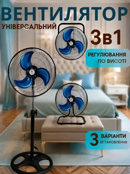 Вентилятор напольный электрический 3в1 Настенный обдув