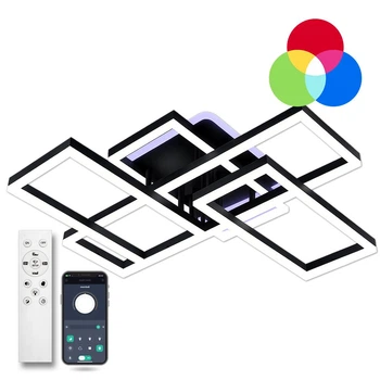 Светильник LED потолочный LUMINARIA GENNY RGB 130W 5S BLACK (с пультом)