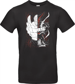 Футболка Чорний з принтом «Garou Vs Bang - One Punch Man» M Чорний (I005838)
