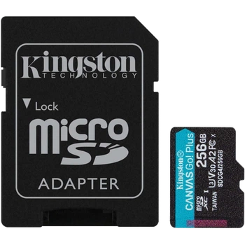 Модуль флеш-пам'яті Kingston 256GB microSDXC Canvas Go Plus Gen4 A2 U3 V30 Card + Adapter