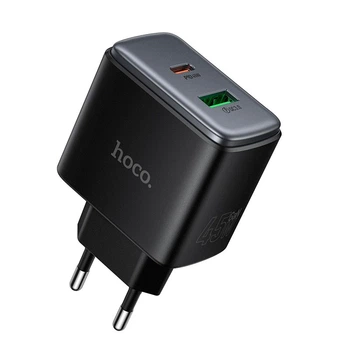 Адаптер сетевой HOCO Upgrade charger C158A |1USB/1Type-C, 45W/3A, PD/QC|