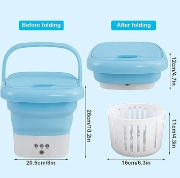 Портативная складная стиральная машина Folding Washing Machine, компактная мини-стиральная машина для путешествий и дома