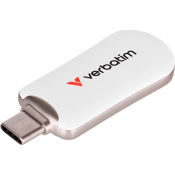 Флеш-накопитель Verbatim Plectra USB-C White 64 GB USB 3.2 Gen 1 (30228)