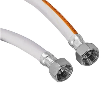 Шланг для газа 1/2"ГГ 300 см ZERIX ZHG-01-FF1/2"-300 ПВХ белый с желтой полосой (ZX6163)