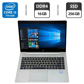 Ультрабук HP EliteBook 840 G5 / 14" (1920x1080) IPS / Intel Core i7-7500U (2 (4) ядра по 2.7 - 3.5 GHz) / 16 GB DDR4 / 256 GB SSD / Intel HD Graphics 620 / WebCam / Windows 10 Pro б/у
