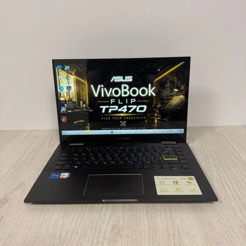 Ноутбук-трансформер ASUS VivoBook Flip 14 TP470EZ / 14" (1920×1080) IPS Touch / Intel Core i7-1165G7 (4 (8) ядра по 2.8 - 4.7 GHz) / 16 GB DDR4 / 512 GB SSD / Intel Iris Xe Graphics / WebCam б/у
