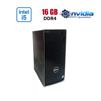 Ігровий ПК Dell Inspirion 3668 Tower / Intel Core i5-7600 (4 ядра по 3.5 - 4.1 GHz) / 16 GB DDR4 / 256 GB SSD / nVidia Quadro P2200, 5 GB GDDR5X, 160-bit / Wi-Fi+Bluetooth / DVD / Win 10 Home Lic б/в