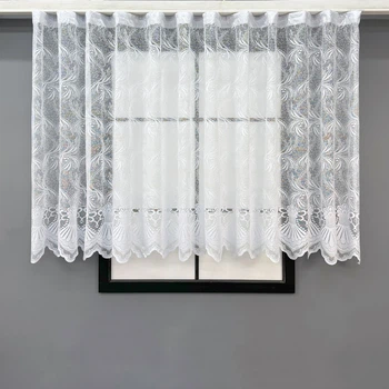 Короткая тюль, высотой 1,2м., жаккард. Цвет белый. Код 728т 4199380