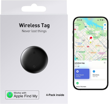 Smart Tag Bluetooth-трекер для ключів, багажу та гаманця, IP68, працює з Apple Find My, бездротовий локатор для iPhone, білий