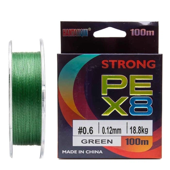 Плетений шнур PE X8 Strong 100 м #0.6, Ø 12 мм тест 18 кг для спінінга