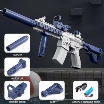 Детский электрический водяной автомат Water Gun M416 с прицелом (синий)