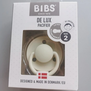 Соска пустышка Bibs De Lux round 6-18 мес 1 размер Latex Ivory