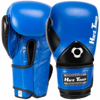 Боксерські рукавички шкіряні HARD TOUCH BO-7376 10 унцій Синій