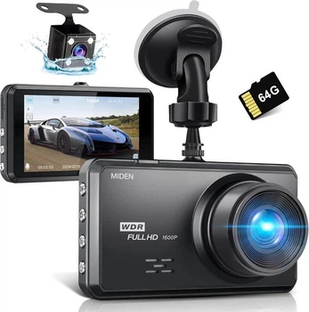 Відеореєстратор Miden S7 2.5K з задньою камерою, 64GB, екран 3.2", нічне бачення, G-Sensor, WDR