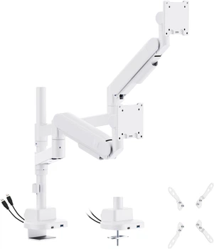 Настольное крепление для двух мониторов OfficePro MAH752W 24-57" 2~27 кг White