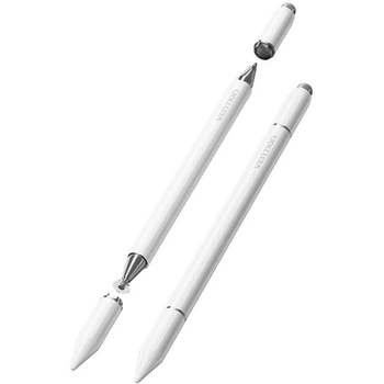 Стилус - ручка для ємнісних екранів 3-в-1 Magnetic Stylus Pen White Aluminum Alloy Type Vention (KQLW0)