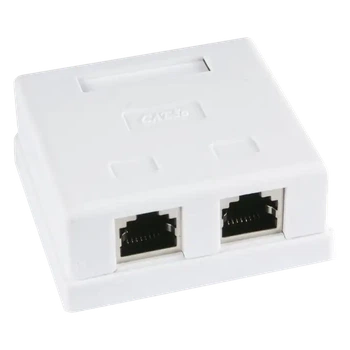 Розетка 2 порта экранированная RJ45 STP белая 5E Hypernet MB-STP2