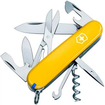 Ніж Victorinox Climber 15 інструментів для туризму й альпінізму компактний кишеньковий Жовтий