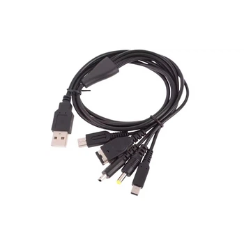 Універсальний зарядний кабель 5-в-1 USB для Nintendo 3DS, 2DS, DSi, GBA SP, Wii U та Sony PSP, 1,2 м