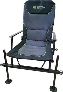 Кресло Feeder Concept Comfort фидерное алюминиевое 140 кг регулируемая спинка, подголовник, складное, Синій