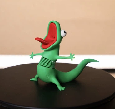 Рухома іграшка ящірка Том на пружині з мультфільму Хопс, 3D-Іграшка Lizard Tom.