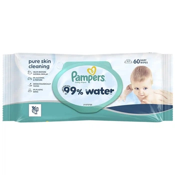Детские влажные салфетки Pampers 99 Water, 60 шт (8006530116558)