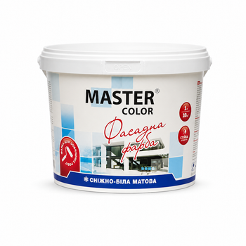 Фасадная краска MASTER COLOR снежно-белая матовая, 6,3 кг